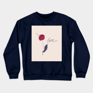 Romantic print with one line art flower Crewneck Sweatshirt